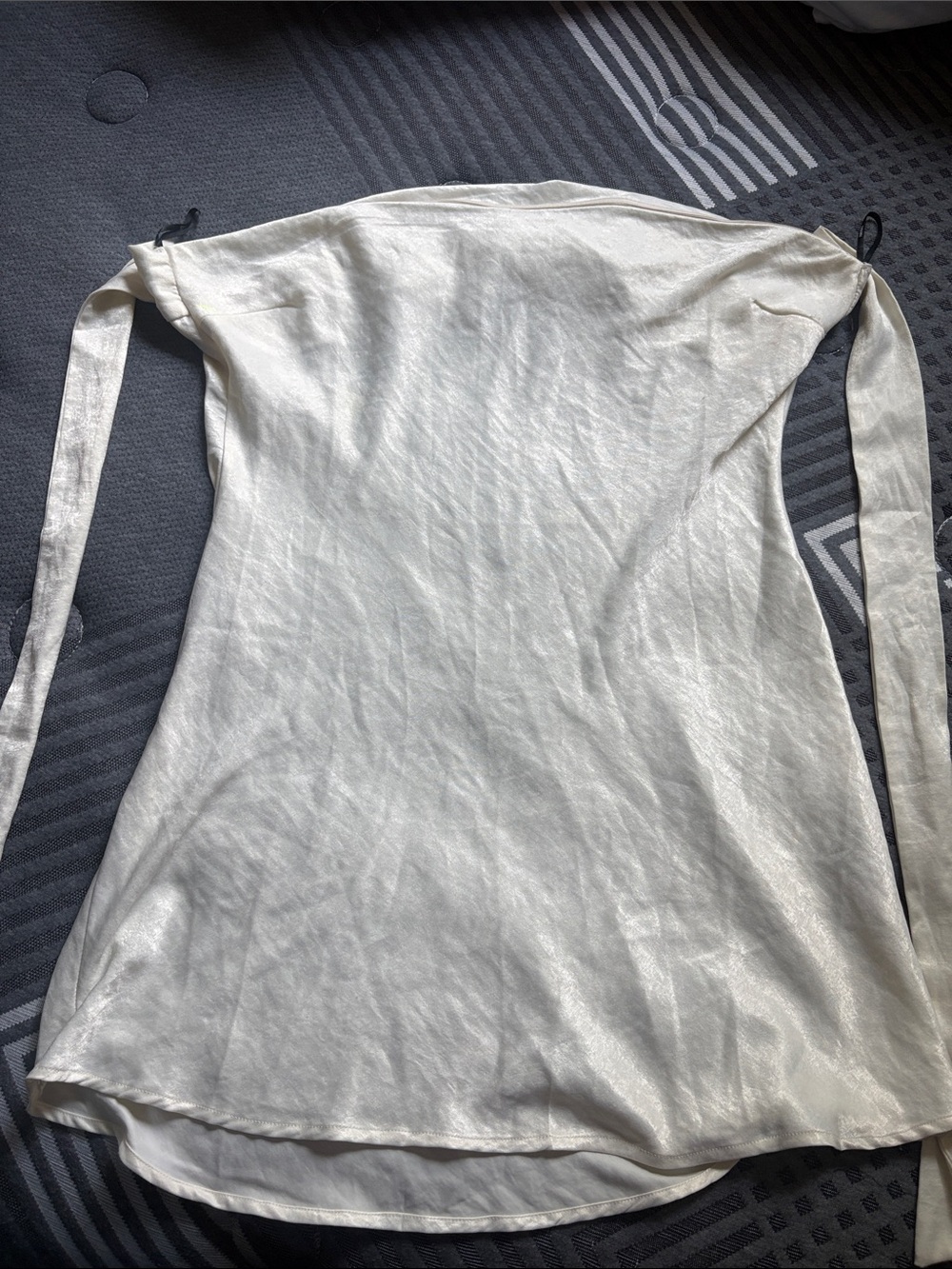 Forever 21 Cream Satin Backless Tie-Shoulder Dress